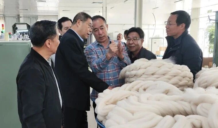 河北省工信廳領(lǐng)導(dǎo)調(diào)研清河兩家羊絨企業(yè)關(guān)注與石家莊紡織企業(yè)攜手創(chuàng)新發(fā)展